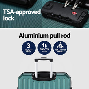 Wanderlite 28-inch Luggage Set with TSA Lock�ABS Hard Shell Travel Suitcase Organiser Luggage Case Atrovirens - Glam Warehouse