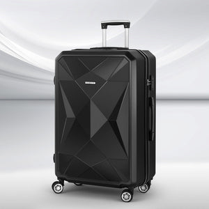 Wanderlite 28-inch Luggage Set with TSA Lock�ABS Hard Shell Travel Suitcase Organiser Luggage Case Black - Glam Warehouse