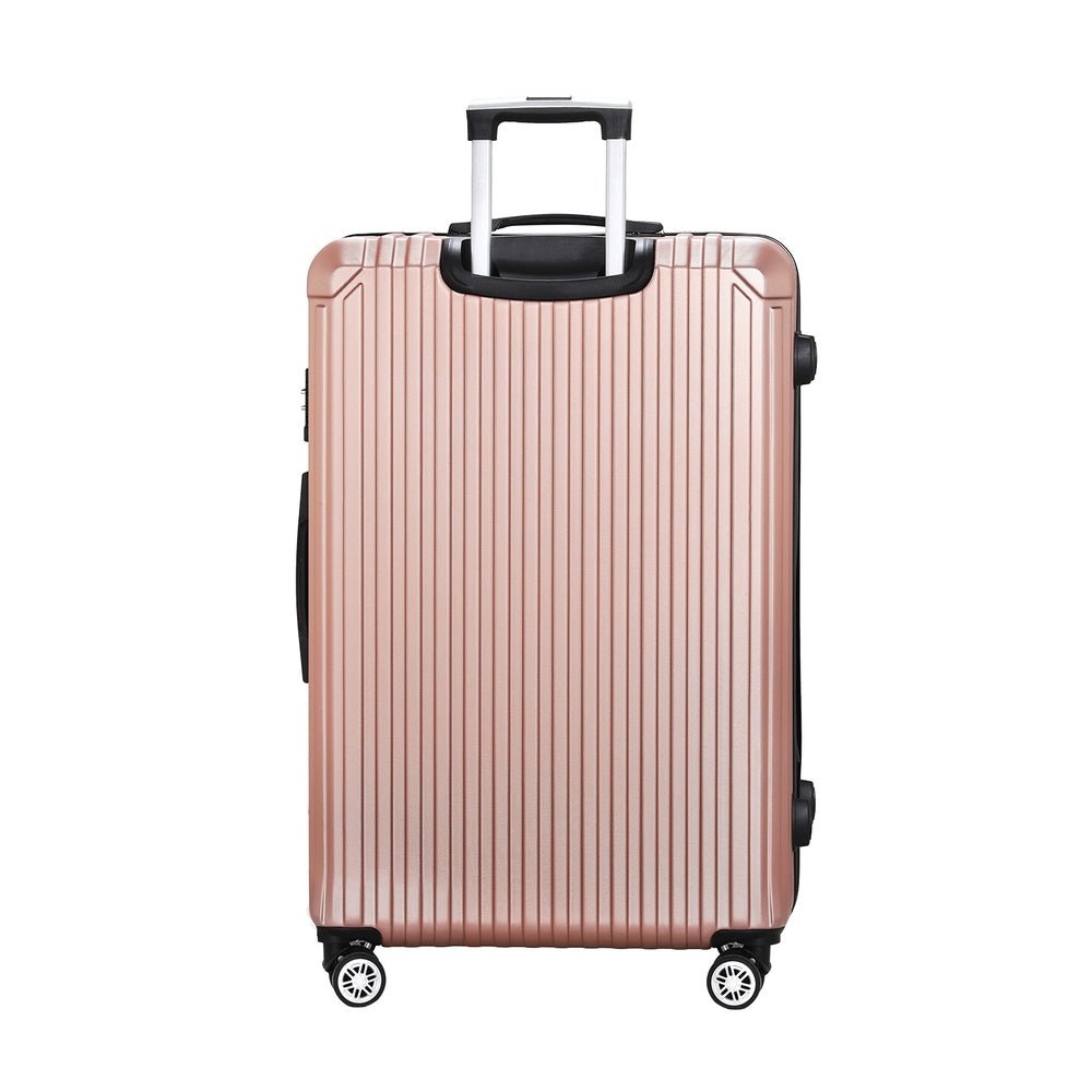 Wanderlite 28-inch Luggage Set with TSA Lock�ABS Hard Shell Travel Suitcase Organiser Luggage Case Rose Gold - Glam Warehouse