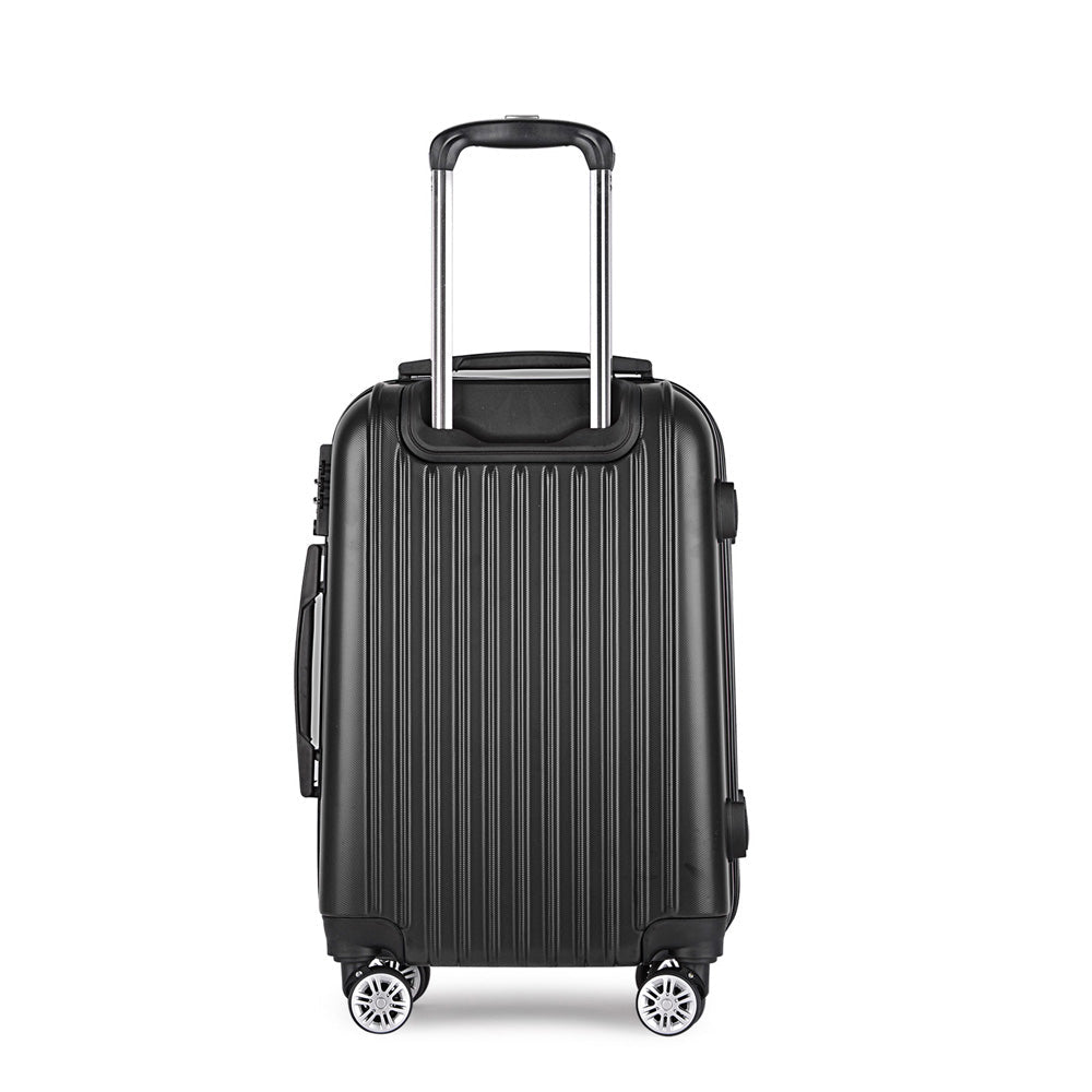 Wanderlite 28 Inch Luggage with TSA Lock Spinner Carry On Hard Shell Travel Suitcase Luggage Case Black - Glam Warehouse