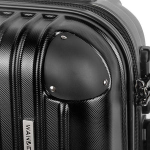 Wanderlite 28 Inch Luggage with TSA Lock Spinner Carry On Hard Shell Travel Suitcase Luggage Case Black - Glam Warehouse