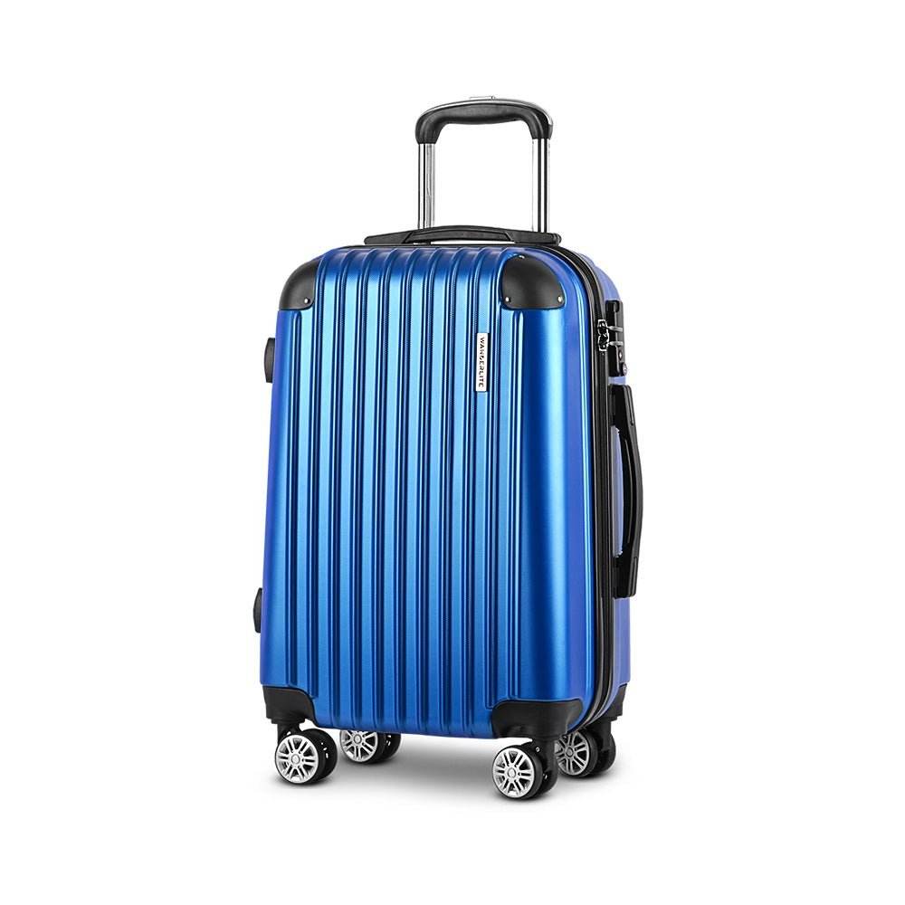 Wanderlite 28 Inch Luggage with TSA Lock Spinner Carry On Hard Shell Travel Suitcase Luggage Case Blue - Glam Warehouse