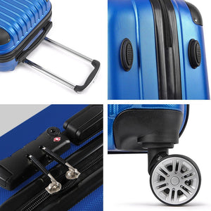 Wanderlite 28 Inch Luggage with TSA Lock Spinner Carry On Hard Shell Travel Suitcase Luggage Case Blue - Glam Warehouse
