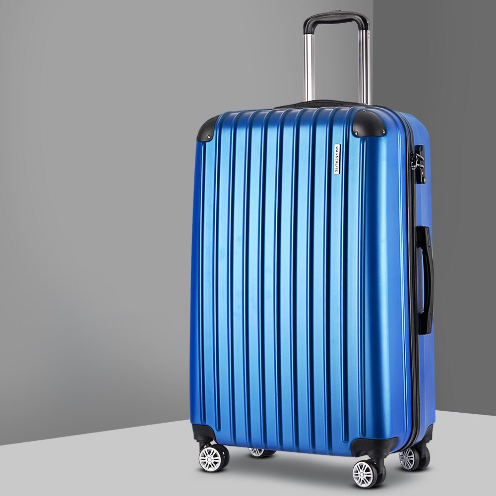 Wanderlite 28 Inch Luggage with TSA Lock Spinner Carry On Hard Shell Travel Suitcase Luggage Case Blue - Glam Warehouse