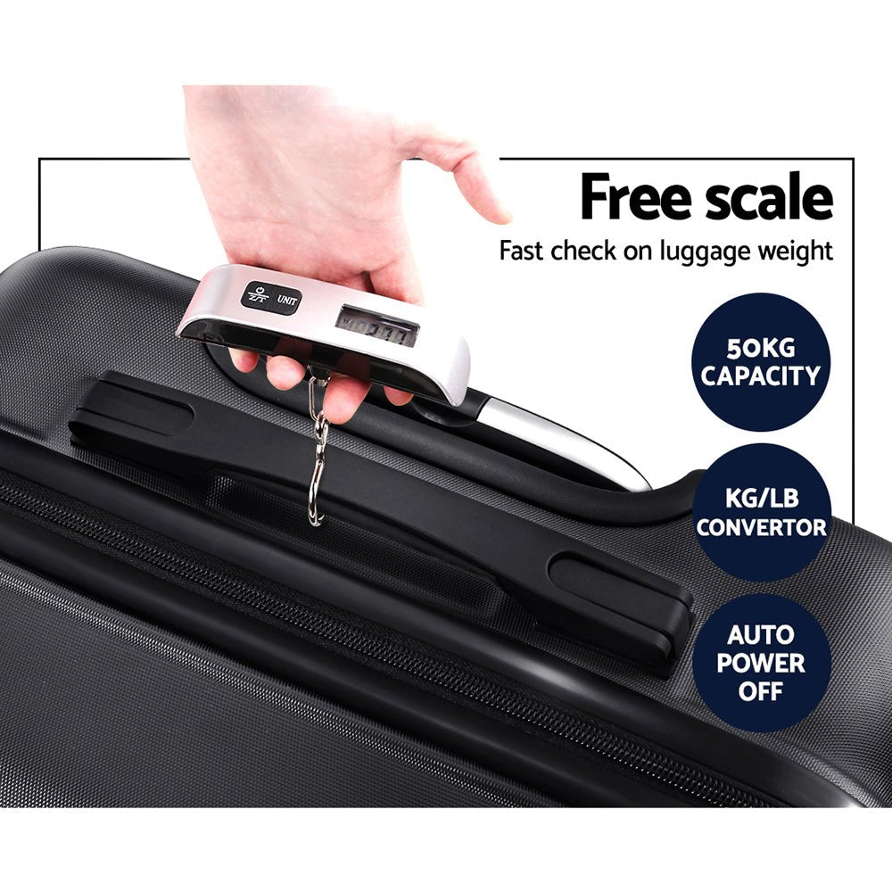 Wanderlite 28 Inch Luggage with TSA Lock Spinner Travel Suitcase Carry On Hard Shell Luggage Case Black - Glam Warehouse