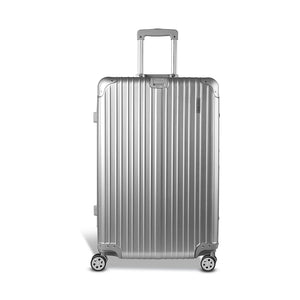 Wanderlite 28 Inch Luggage with TSA Lock Stainless�Steel�Wrapped�Corners Hard Shell Travel Suitcase Luggage Case Silver - Glam Warehouse