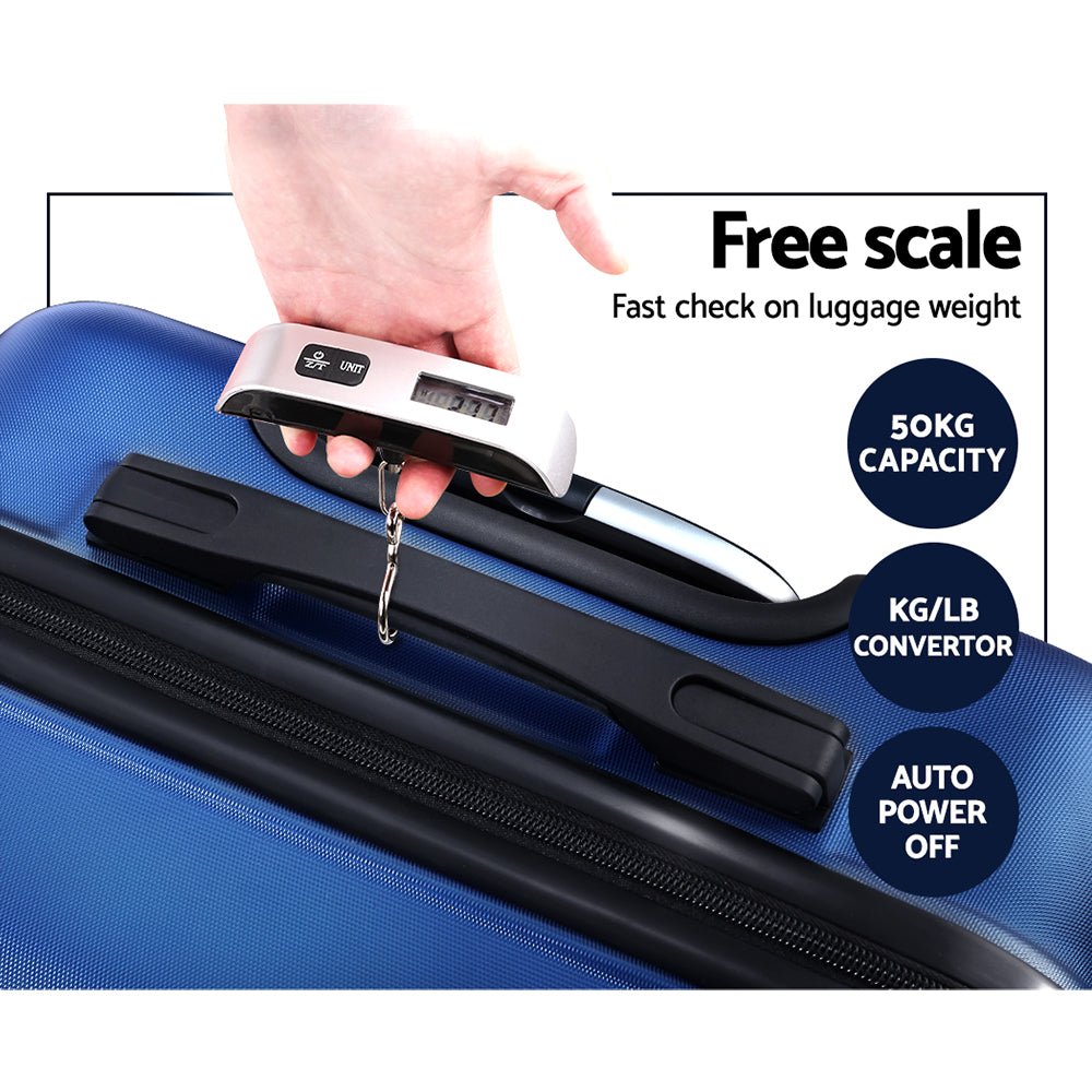 Wanderlite 2Set 20-28 Inch Luggage with TSA Lock Spinner Carry On Hard Shell Travel Suitcase Luggage Case Blue - Glam Warehouse