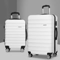 Wanderlite 2Set 20-28 Inch Luggage with TSA Lock Spinner Travel Suitcase Carry On Hard Shell Luggage Case White - Glam Warehouse