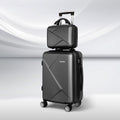 Wanderlite 2Set 20 Inch Luggage Case with 12 Inch Handheld Luggage Box Hard Shell Travel Suitcase TSA Lock Black - Glam Warehouse