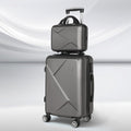 Wanderlite 2Set 20 Inch Luggage Case with 12 Inch Handheld Luggage Box Hard Shell Travel Suitcase TSA Lock Dark Grey - Glam Warehouse