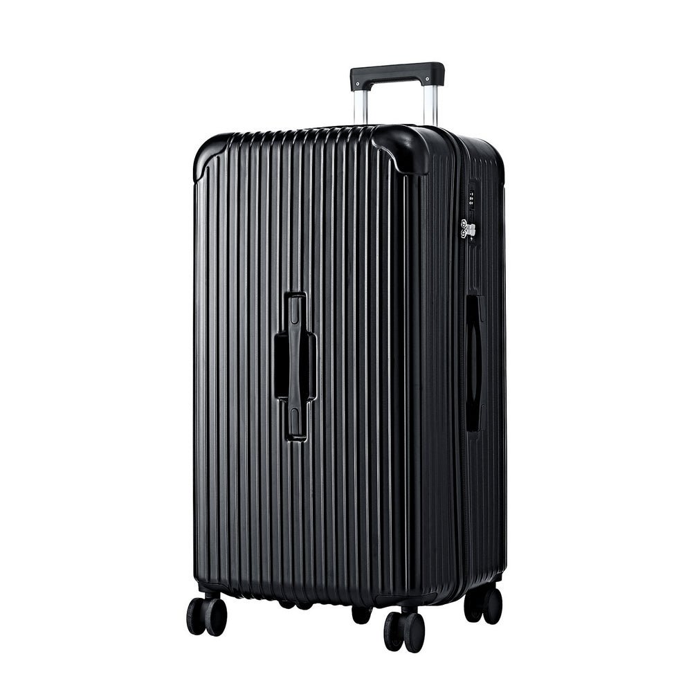 Wanderlite 32" Trunk Luggage Suitcase Travel 5 Wheels Type-C Port TSA Black - Glam Warehouse