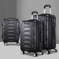 Wanderlite 3Set 20-24-28 Inch Luggage with TSA Lock Spinner Carry On Hard Shell Travel Suitcase Luggage Case Black - Glam Warehouse