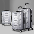 Wanderlite 3Set 20-24-28 Inch Luggage with TSA Lock Spinner Carry On Hard Shell Travel Suitcase Luggage Case Silver - Glam Warehouse