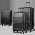 Wanderlite 3Set 20-24-28 Inch Luggage with TSA Lock Spinner Travel Suitcase Carry On Hard Shell Luggage Case Black - Glam Warehouse