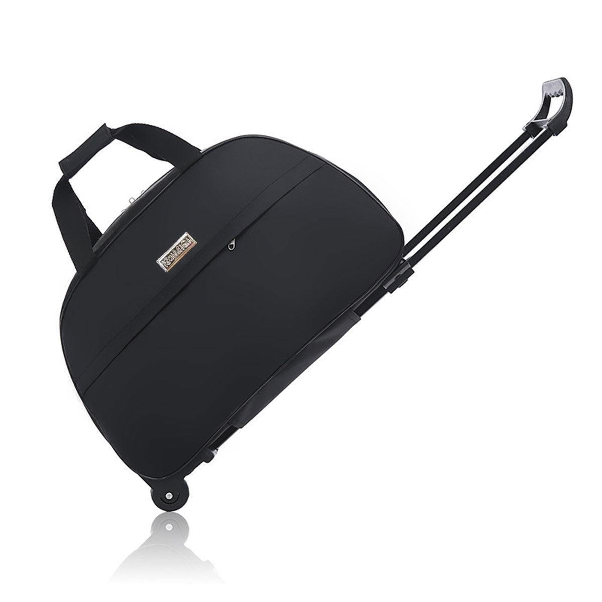 Wheeled Travel Duffle Trolley Bag Carry On Rolling Luggage Suitcase Tote Durable - Red-24in - Glam Warehouse