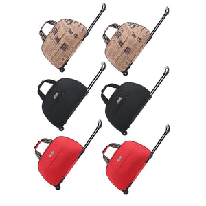 Wheeled Travel Duffle Trolley Bag Carry On Rolling Luggage Suitcase Tote Durable - Red-24in - Glam Warehouse