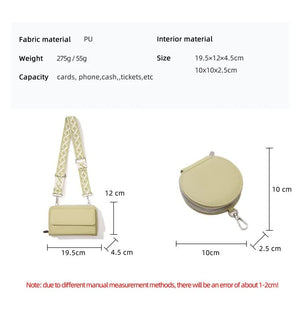 White 2-piece combination new mobile phone shoulder bag niche design one-shoulder messenger bag mobile phone bag multi-function wide shoulder strap mother-and-child bag - Glam Warehouse