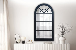 Window Style Mirror - Black Arch 70 CM x 130 CM - Glam Warehouse
