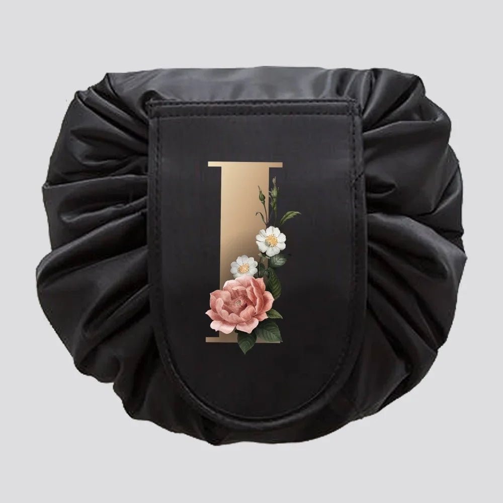 Women's Drawstring Cosmetic Bag Organizer T Gold Series - Glam Warehouse