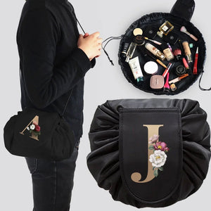 Women's Drawstring Cosmetic Bag Organizer T Gold Series - Glam Warehouse