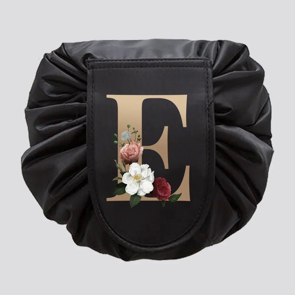 Women's Drawstring Cosmetic Bag Organizer T Gold Series - Glam Warehouse