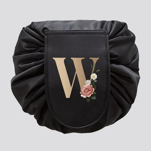Women's Drawstring Cosmetic Bag Organizer T Gold Series - Glam Warehouse