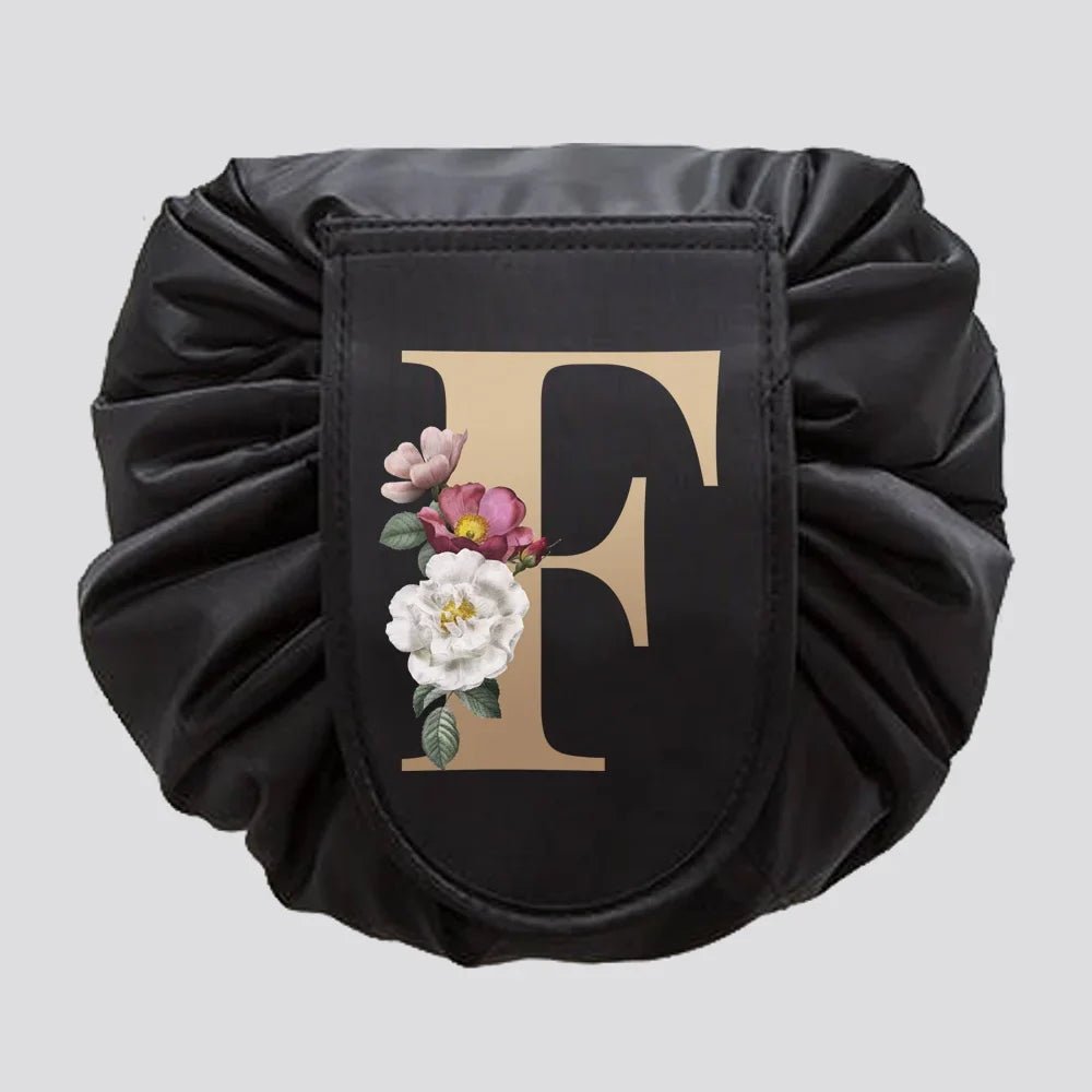 Women's Drawstring Cosmetic Bag Organizer T Gold Series - Glam Warehouse