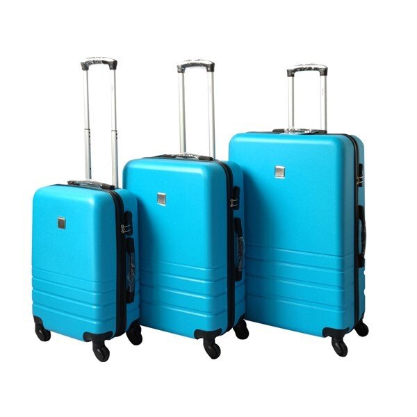 YES4HOMES ABS Luggage Suitcase Set 3 Code Lock Travel Carry Bag Trolley Aqua 50/60/70 - Glam Warehouse