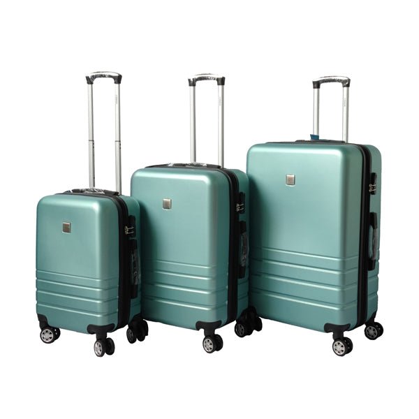 YES4HOMES Expandable ABS Luggage Suitcase Set 3 Code Lock Travel Carry Bag Trolley Green - Glam Warehouse